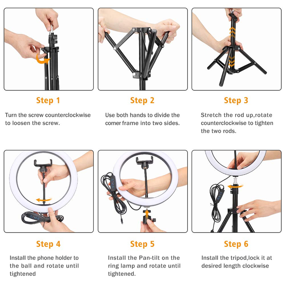 RGB Selfie Ring Light 26cm Fil - Photography Mobile Lighting ulasan dan harga