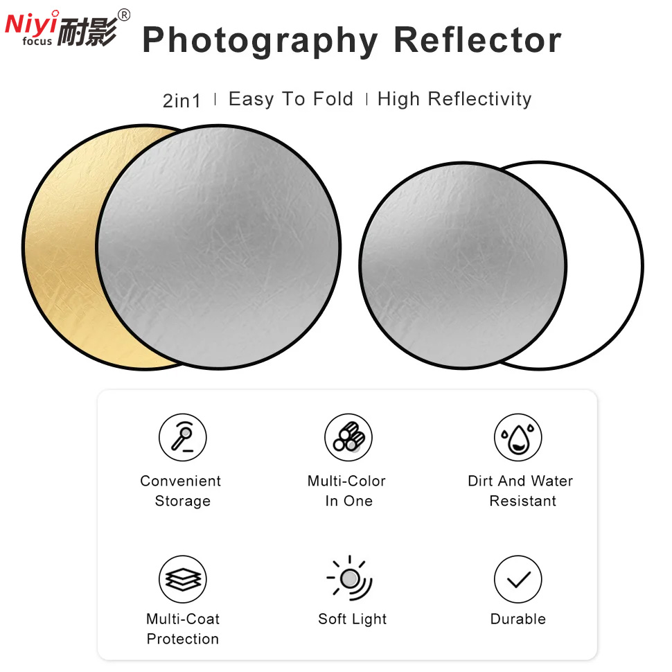 2in1 Round Portable Reflector  - Photography Lighting Diffuser ulasan dan harga