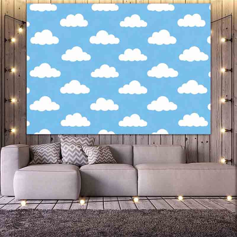 Cartoon Simple Blue Sky White  - Photography Lighting And Background ulasan dan harga