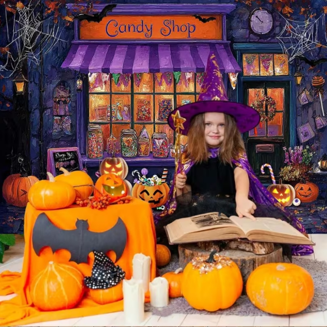 Purple Halloween Shop Theme Pa - Photography Lighting And Background ulasan dan harga