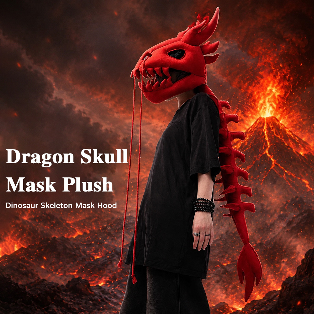 Dragon Skull Spine Plush Hood  - Photography Lighting Home ulasan dan harga