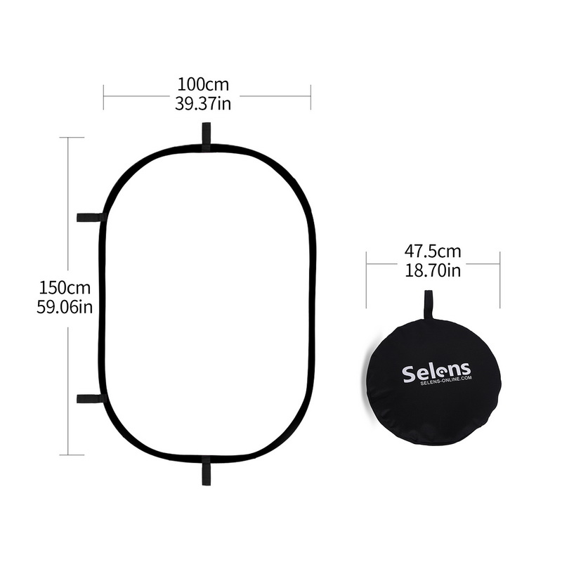 100X150CM Foldable Oval Reflec - Photography Lighting Diffuser ulasan dan harga